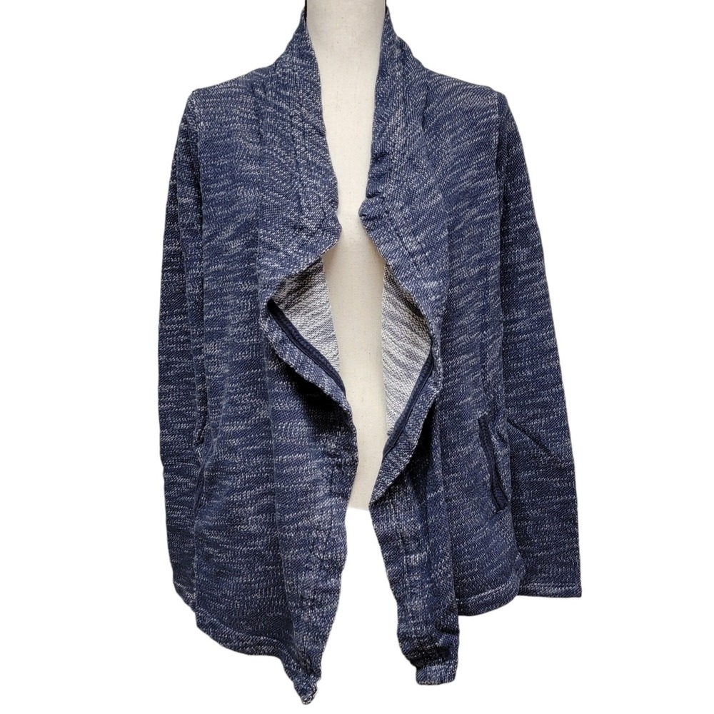 Lucky Lotus Brand St Louis Wrap Womens M Navy Blue Melange Cardigan Sweater